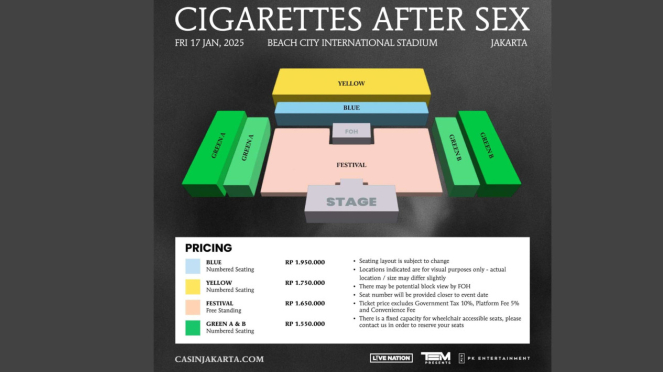 Cigarettes After Sex Konser Di Jakarta 17 Januari 2025 Cek Harga Tiket