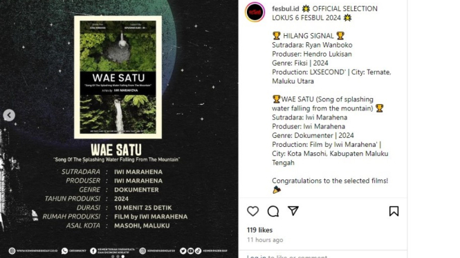 Film Wae Satu jadi film unggulan