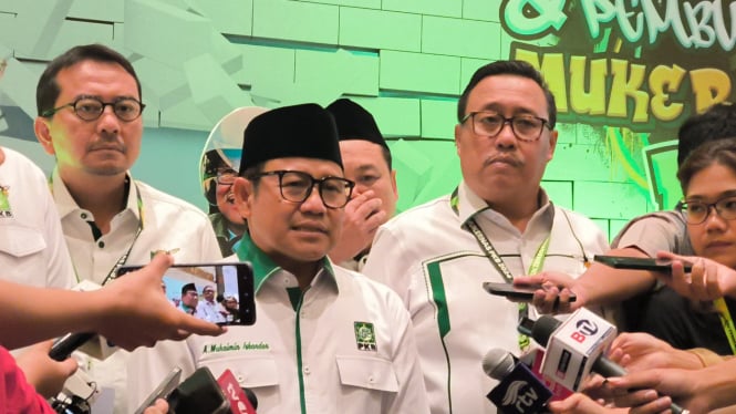 Ketum PKB Muhaimin Iskandar alias Cak Imin di Mukernas PKB.