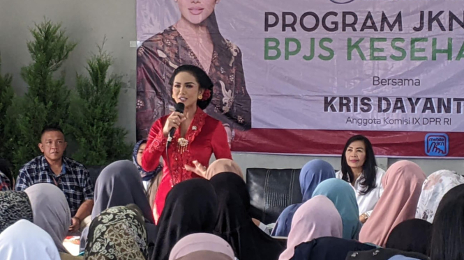 Kris Dayanti saat sosialisasi JKN- KIS di Kota Batu