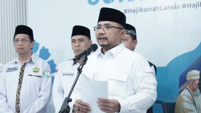 Menag Yaqut gelar konferensi pers Closing Statement Sukses Haji 2024.