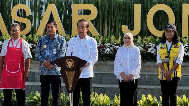 Presiden Jokowi resmikan Pasar Jongke, Solo.