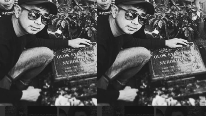 Foto Lawas Raffi Ahmad Ziarah ke Makam Olga Syahputra