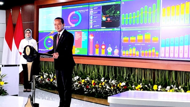 Menteri Investasi/Kepala BKPM, Bahlil Lahadalia, dalam konferensi pers di kantornya, Senin, 29 Juli 2024