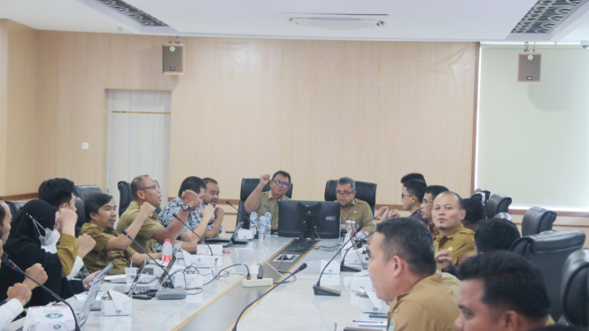 Sosialisasi dan Interlock Aplikasi Pendukung PON di Kantor Gubernur Sumut.(dok Pemprov Sumut)