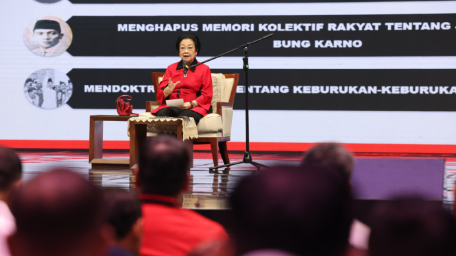 Megawati Soekarnoputri di acara Mukernas Partai Perindo