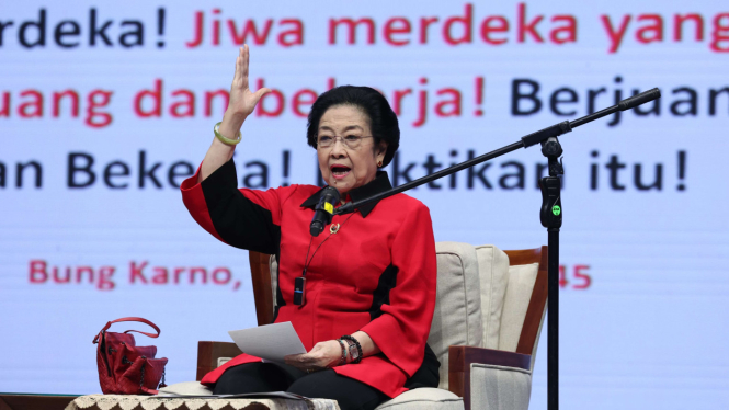 Ketua Umum PDIP Megawati Soekarnoputri di Mukernas Perindo