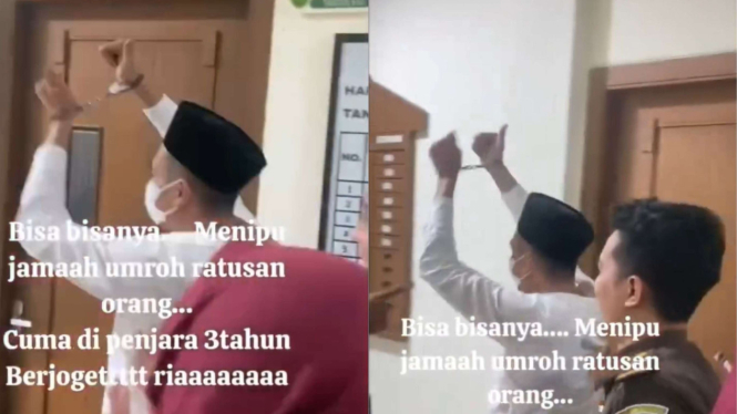 Terdakwa Penipuan Umrah Asyik Berjoget di Depan Korban