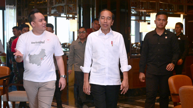 Presiden Jokowi meninjau Hotel Nusantara di IKN (dok Istimewa)