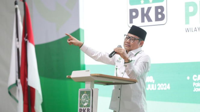 Ketua Umum DPP PKB Muhaimin Iskandar alias Cak Imin di Sespim PKB