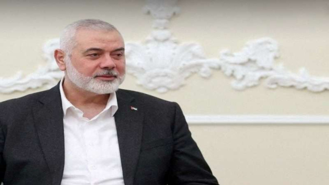 Pemimpin Hamas Ismail Haniyeh saat bertemu Presiden Iran 