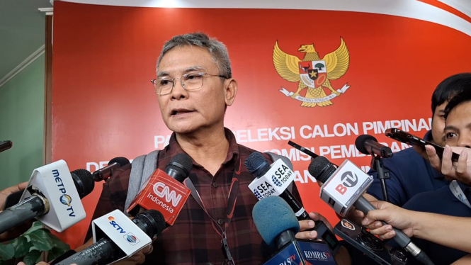 Johan Budi Mantan Jubir KPK usai rampung tes tulis Capim KPK