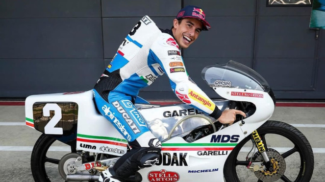 Marc Marquez dan motor balap pendiri Gresini Racing
