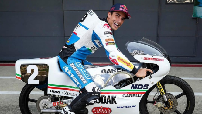 Marc Marquez dan motor balap pendiri Gresini Racing