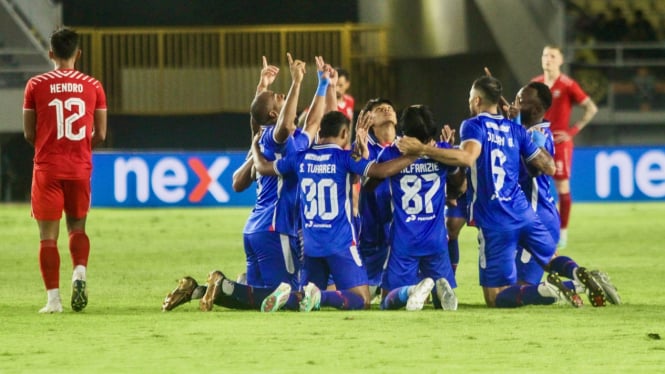 Pemain Arema FC di Stadion Manahan, Solo