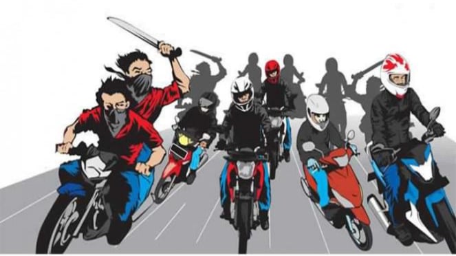 Ilustrasi geng motor.