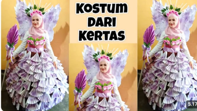 Kostum Gaun Karnaval dari Kertas