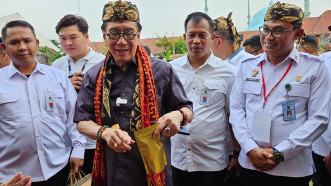 Menkumham Yasonna Laoly menghadiri festival layanan hukum dan HAM di Banten