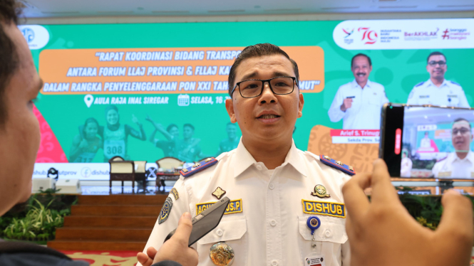 Ketua Bidang Transportasi PB PON 2024, wilayah Sumut, Agustinus.(B.S.Putra/VIVA)