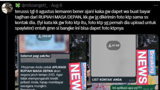 Netizen Curhat Data Foto KTP yang Diunggah ke SPayLater Dicuri Pinjol Ilegal