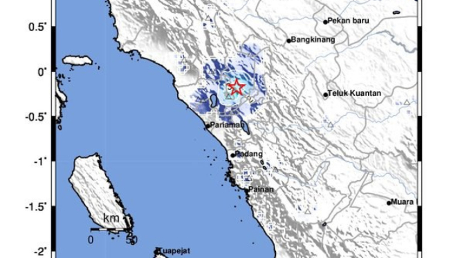 Peta Guncangan Gempabumi Sesar Sianok Bukittinggi