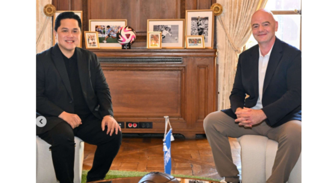 Ketum PSSI, Erick thohir (Kiri) dan Presiden FIFA, Gianni Infantino