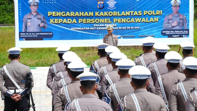 Korlantas Polri Kerahkan 898 Personel untuk Amankan HUT RI ke-79 di IKN