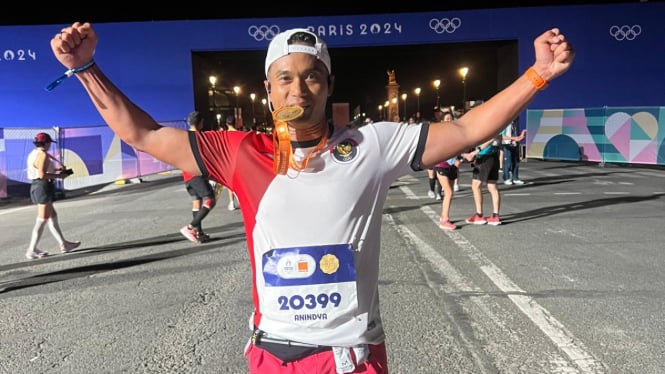 CdM Anindya Bakrie Finish Maraton Olimpiade Paris 2024