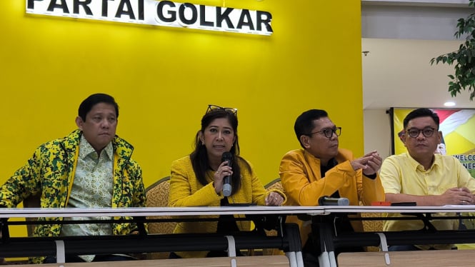 Ketua DPP Partai Golkar, Meutya Hafid di Kantor DPP Partai Golkar, Jakarta Barat, Minggu, 11 Agustus 2024