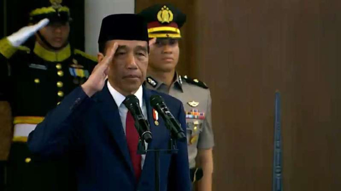 Presiden Jokowi Pengukuhan Paskibraka 2024 di Istana Negara IKN