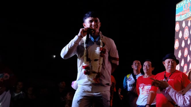 Kepulangan Rizki Juniansyah ke Rumahnya di Kota Serang, Banten.