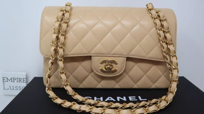 Chanel Classic Double Flap Bag Beige