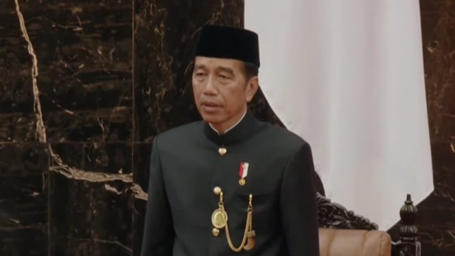 Presiden Jokowi  di sidang tahunan MPR/DPR RI 2024