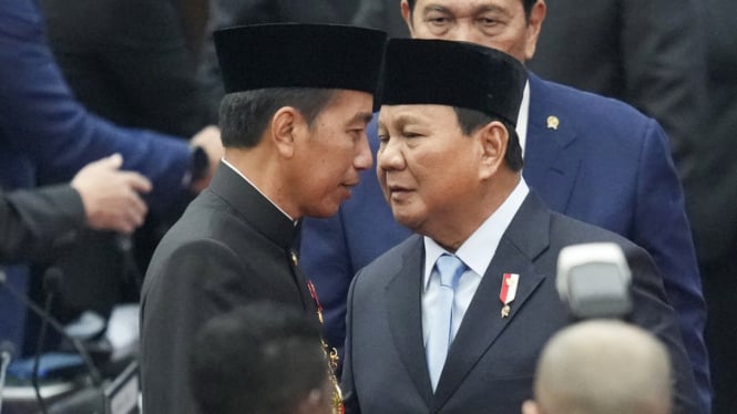 Momen Presiden Jokowi dengan Prabowo Jalan Bereng Usai Sidang Tahunan MPR DPR