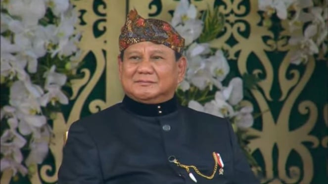 Der gewählte Präsident Prabowo Subianto bei der 79. Zeremonie zum indonesischen Unabhängigkeitstag im IKN