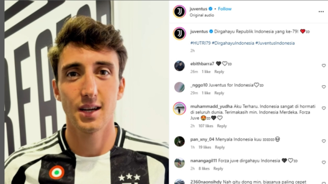 Ucapan selamat HUT RI ke-79 dari Juventus