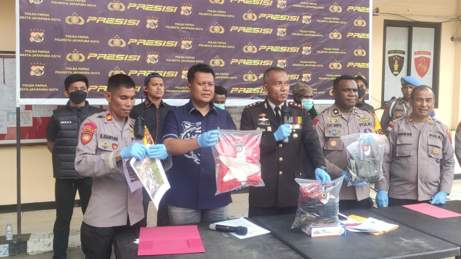 Sejumlah barang bukti yang diamankan polisi Polresta Jayapura.