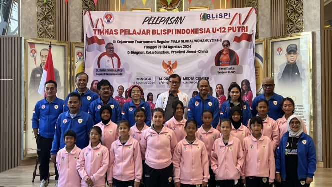 Timnas Pelajar Blispi U-12 Putri Indonesia dilepas menuju turnamen di China