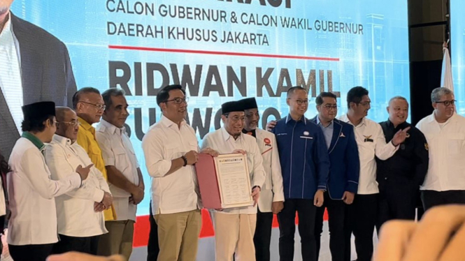 12 parpol resmi mengusung pasangan Ridwan Kamil dan Suswono di Pilkada Jakarta 2024