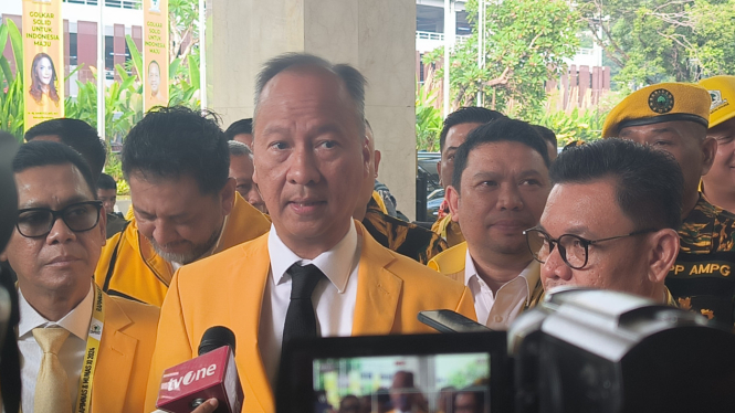 Plt Ketum Golkar, Agus Gumiwang Kartasasmita di JCC Senayan, Jakarta Pusat, Selasa, 20 Agustus 2024