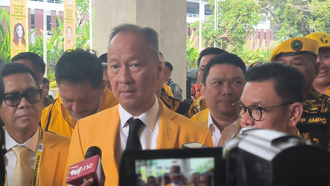 Plt Ketua Umum Partai Golkar, Agus Gumiwang Kartasasmita di JCC, Senayan, Jakarta Pusat, Selasa, 20 Agustus 2024