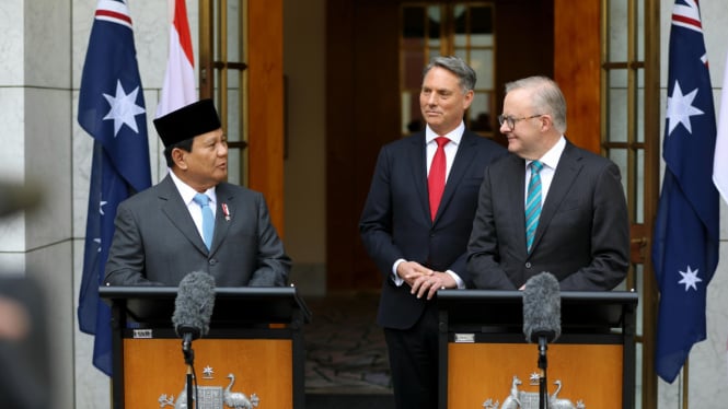 Menteri Pertahanan RI Prabowo Subianto bertemu dengan Perdana Menteri Australia Anthony Albanese (sumber: Tim Media Prabowo)