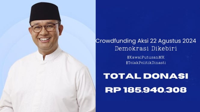 Pendukung Anies Kumpulkan Donasi Rp185 Juta dalam Satu Jam untuk Aksi di DPR