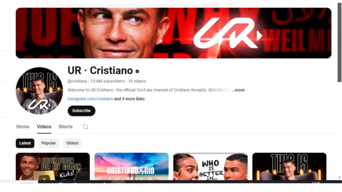 Youtube Cristiano Ronaldo