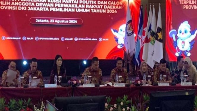 KPU Jakarta menggelar rapat pleno penetapan kursi DPRD DKI Jakarta.