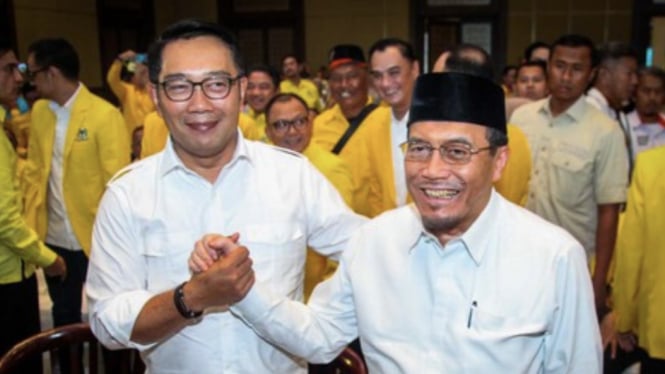 Ridwan Kamil dan Suswono, melakukan kunjungan ke kantor DPD Partai Golkar DKI Jakarta, Sabtu 24 Agustus 2024. 