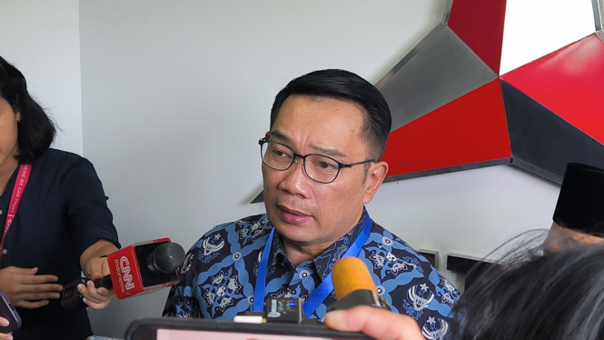 Bakal cagub Jakarta, Ridwan Kamil di Kantor DPP Partai Demokrat, Jakarta Pusat, Selasa, 27 Agustus 2024