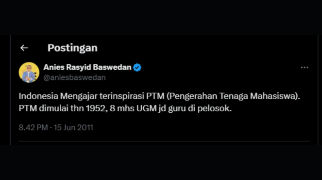 Cuitan lawas Anies Baswedan