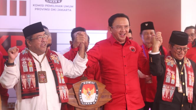 Pramono Anung-Rano Karno Daftar Cagub DKI di KPUD Jakarta