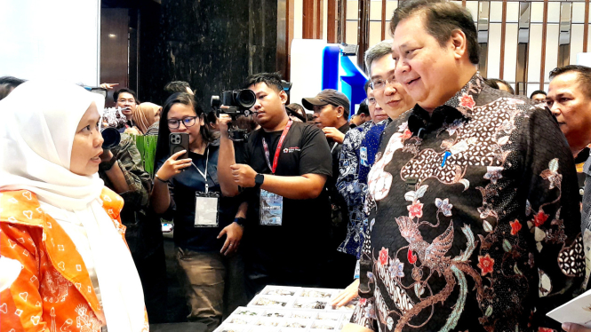 Menteri Koordinator Bidang Perekonomian, Airlangga Hartarto, di acara 'Indonesia Retail Summit 2024', di kawasan Pantai Indah Kapuk (PIK), Jakarta Utara, Rabu, 28 Agustus 2024